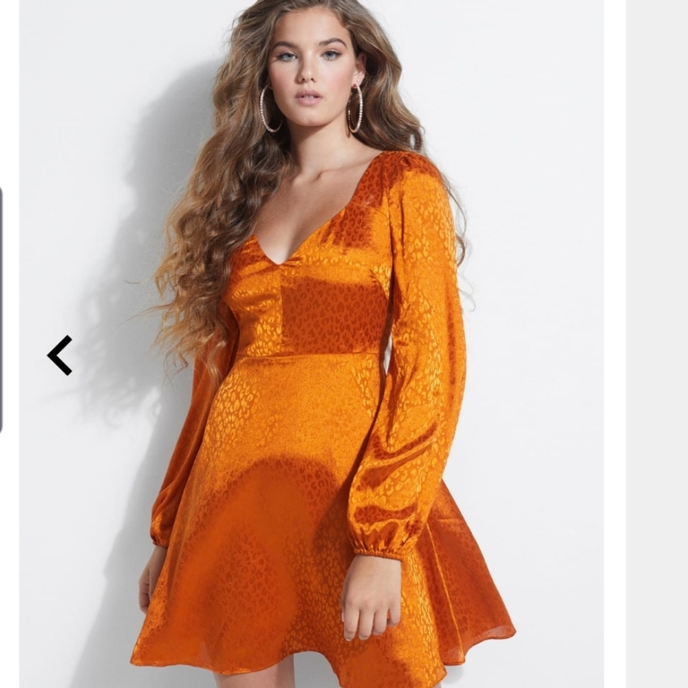 Guess REBECCA LEOPARD SATIN DRESS